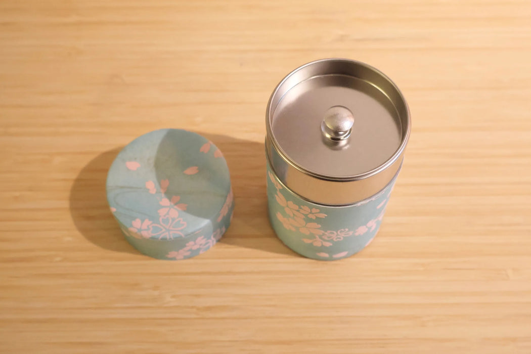 Tea caddy - Sakura blossom - Light blue