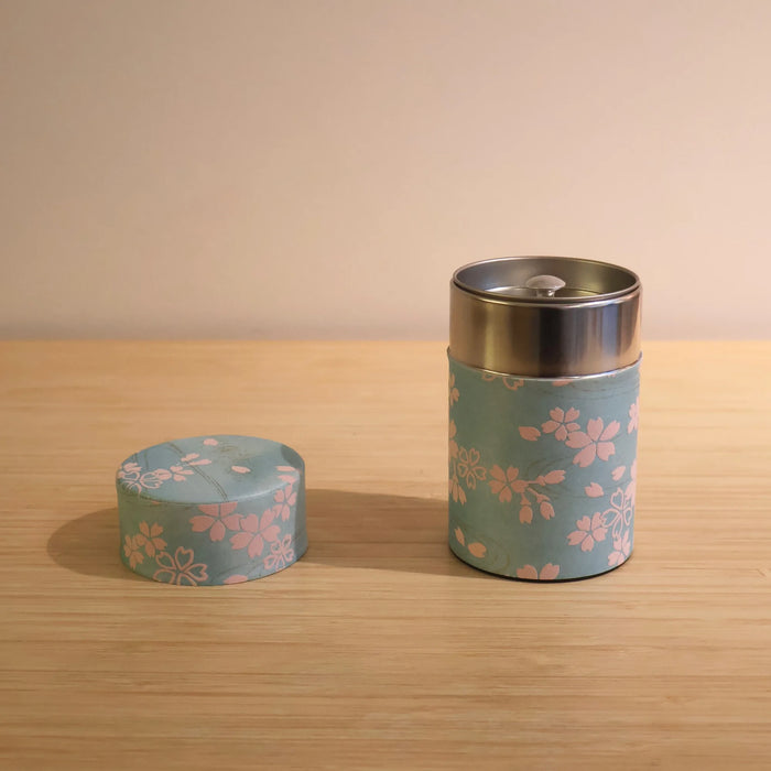 Tea caddy - Sakura blossom - Light blue