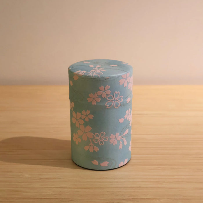 Tea caddy - Sakura blossom - Light blue
