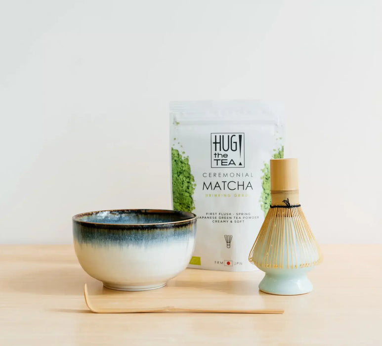 Set Matcha – avec bol gris (4–5 pièces)