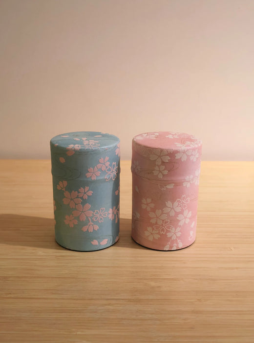 Tea caddy - Sakura blossom - Light blue